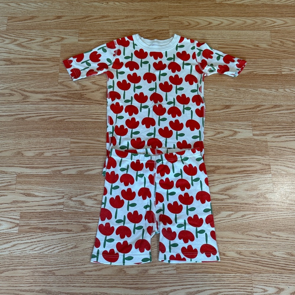 Hanna Andersson Red and White Floral Kids Pajama Set